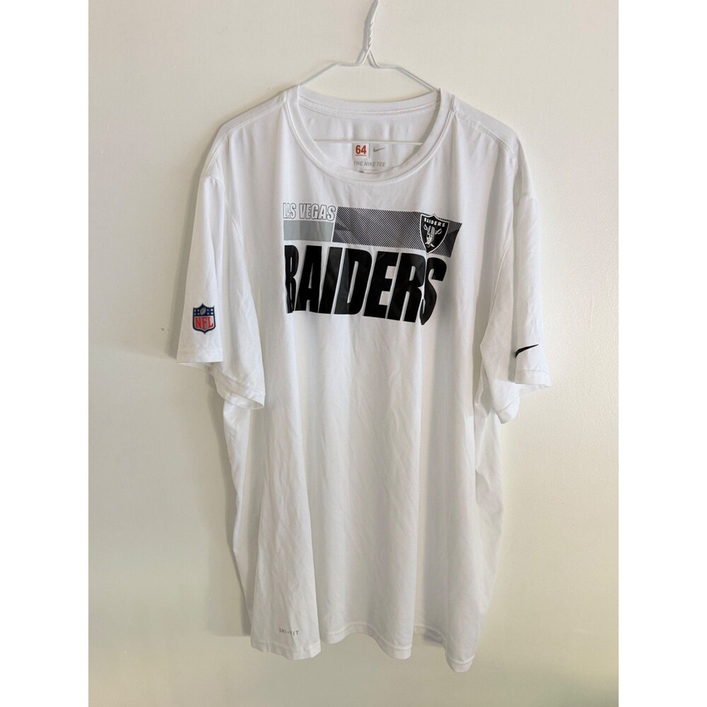Nike Dri-FIT Las Vegas Raiders NFL White Graphic T-Shirt Men’s 3XL Athletic